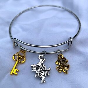 Brand New! Handmade! Adjustable Charm Bangle Bracelet!
